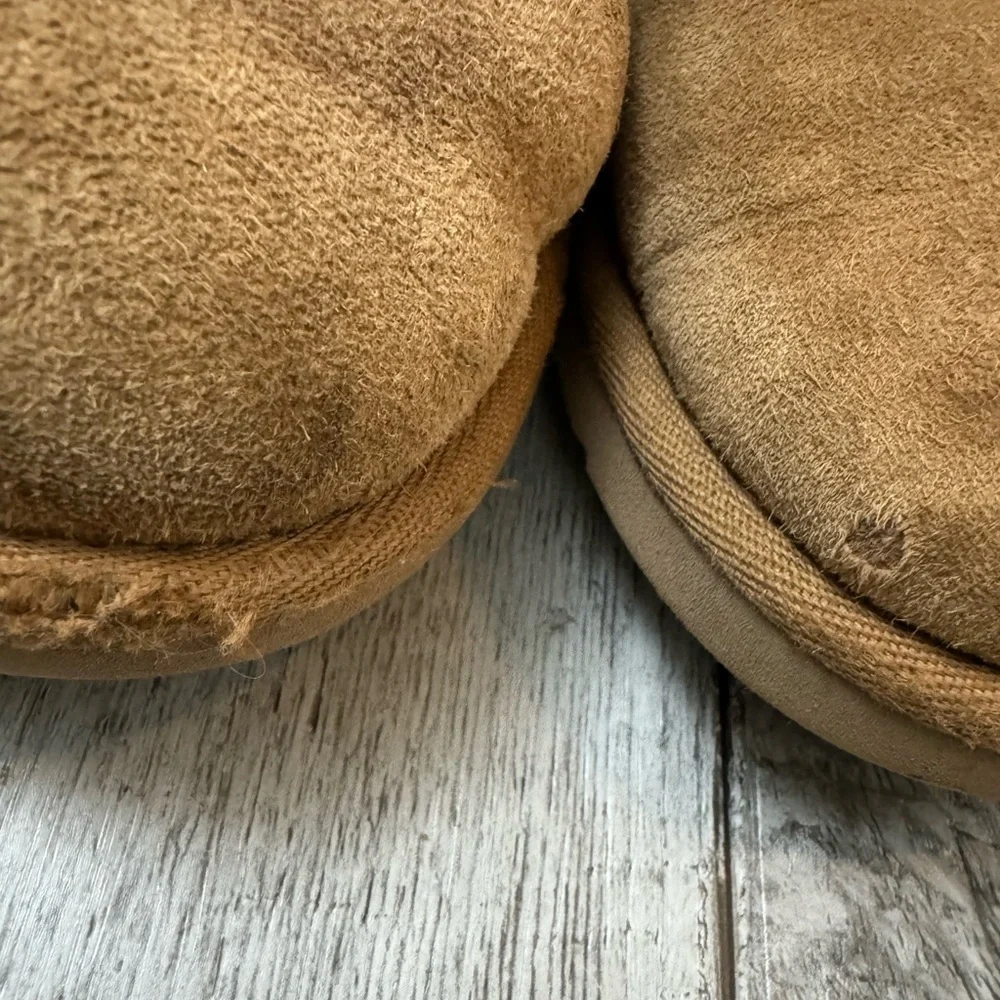 UGG Boots Bailey ll Brown Suede and Fleece Fold Down Slippers and Boots 5 FLAW